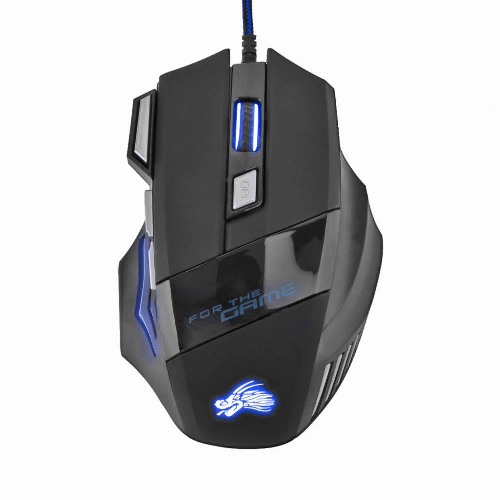 5500 DPI Adjustable Optical PC Gamer Mice Wired Gaming Mouse 7 Button Backlit Laptop Computer Ergonomic Mice Silent