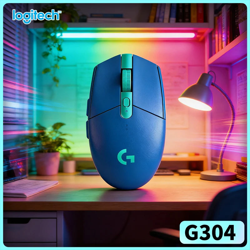 Logitech G304 Wireless Mouse LIGHTSPEED Tech 12000 DPI HERO Sensor 1ms Response 9-Month Battery Smooth Gliding Feet Gamers